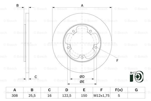Fits Ford Transit 2014-2024 Bosch Rear Brake Discs 1815599 BK312A315AB gallery