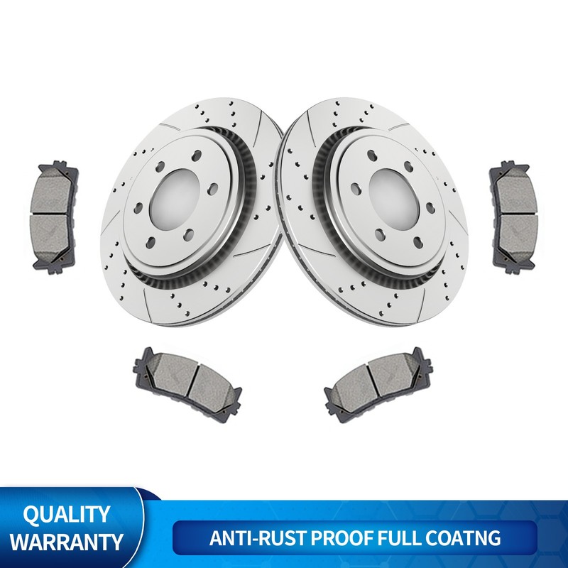 13.23″ Rear Drilled Brake Rotor Disc Brakes Pad Kits Fit 15-17 Ford F-150