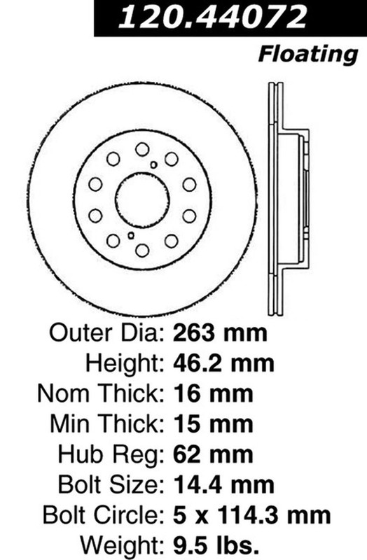 Centric Parts 120.44072 Centric Premium Brake Rotor For 91-95 Toyota MR2 gallery