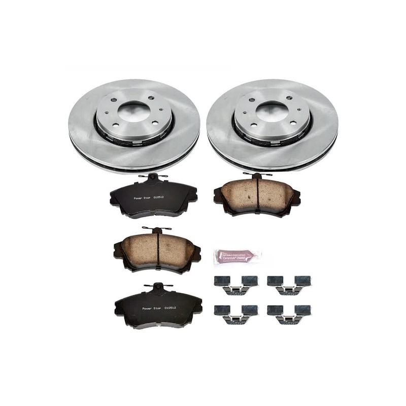 KOE911 Powerstop 2-Wheel Set Brake Disc and Pad Kits Front for Volvo S40 V40 gallery