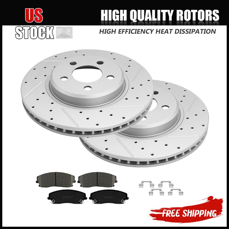 Front Drilled Rotors Ceramic Brake Pads for Dodge Challenger Charger Magnum 300