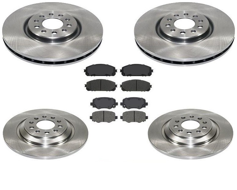 F & R Pads & Rotors for 14-21 Cherokee With Larger 330MM 13 Inch Rotors 4 Piston
