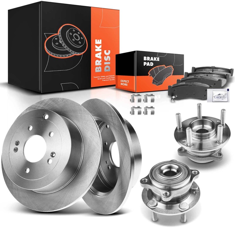 Rear Disc Brake Rotor & Ceramic Pad Wheel Hub for Hyundai Santa Fe 2007-2009 AWD