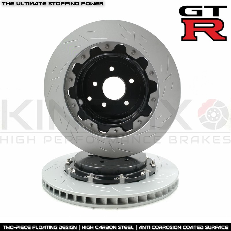 FOR NISSAN GTR R35 (07-25) REAR TWO PIECE FLOATING BRAKE DISCS PAIR 380mm X 30mm gallery