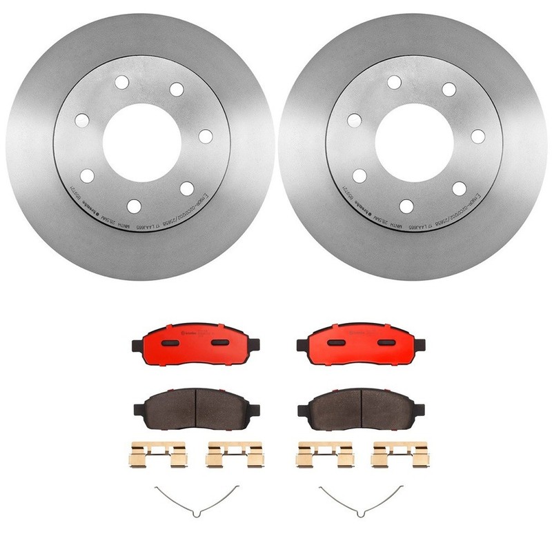 Brembo Front Brake Kit Pad Set 7 Lug Disc Rotors for Ford Lincoln 4WD Heavy Duty