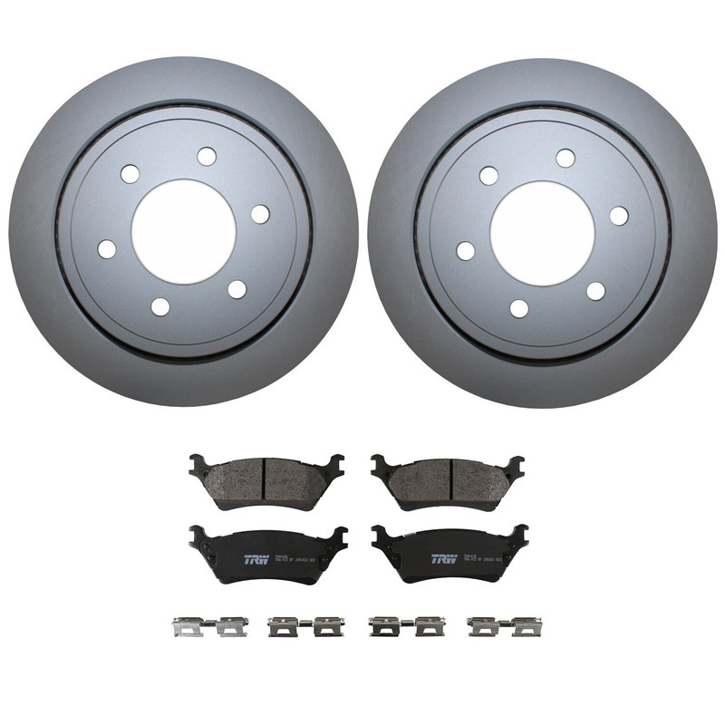 Rear Brake Kit 348mm 6 Lug Rotors TRW Pro Metallic Pads For Ford F-150 2012-2019 gallery