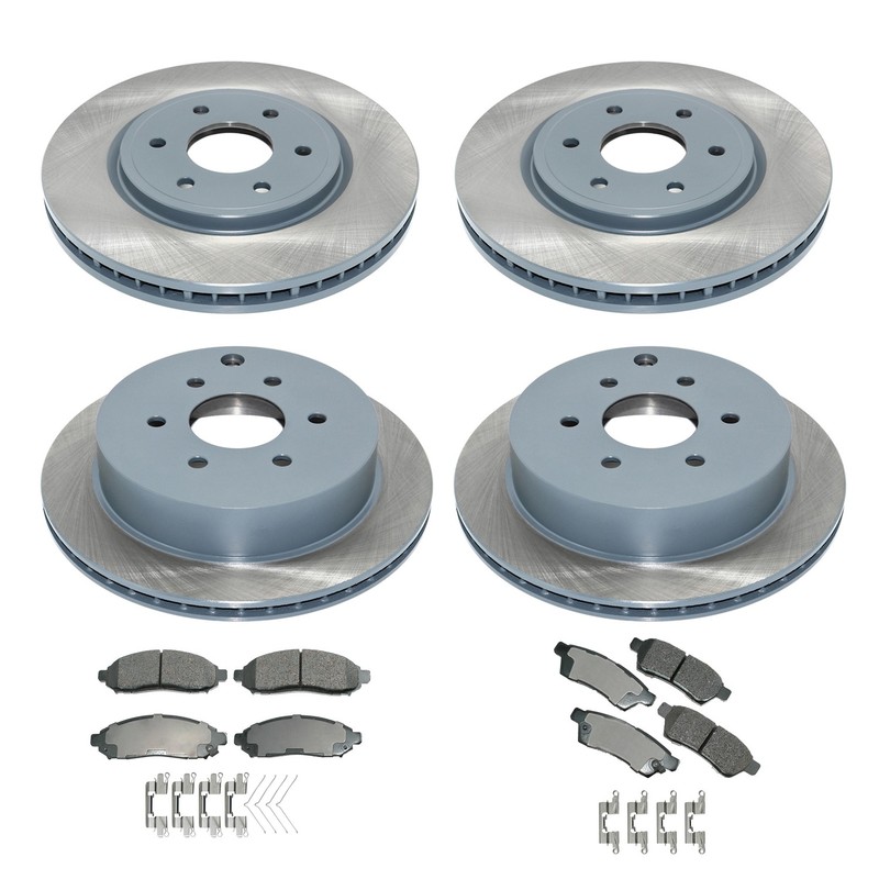 DuraGo Front Rear Rotor Akebono ProACT Ceramic Brake Pad Kit for Frontier Xterra