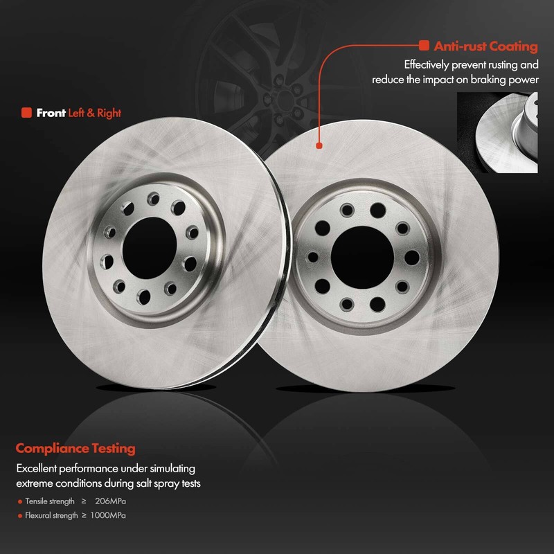 12Pcs Front & Rear Disc Brake Rotors & Ceramic Brake Pads for Jeep Compass 17-22 gallery