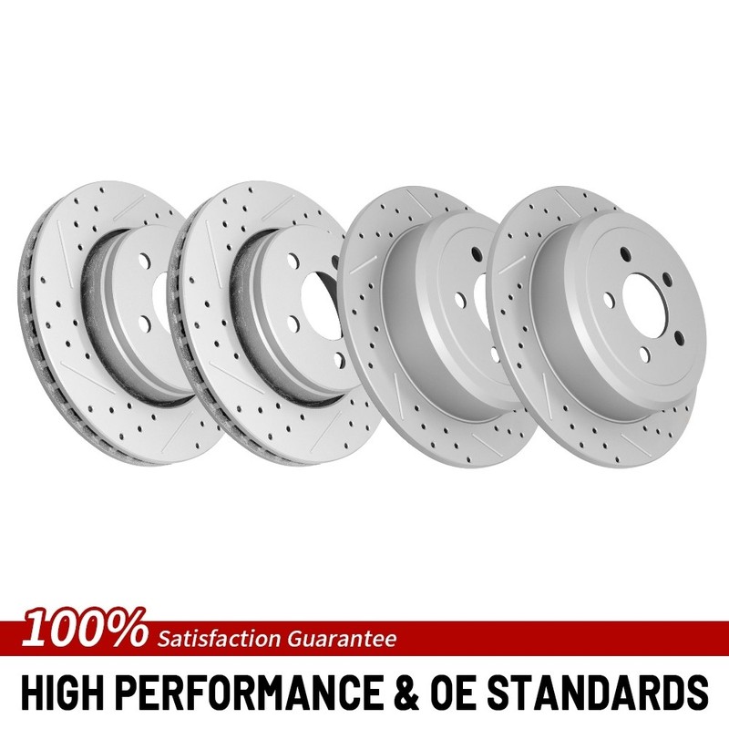 Front & Rear Brake Rotors For 2007 2008-2010 2011 2012 Dodge Nitro Jeep Liberty