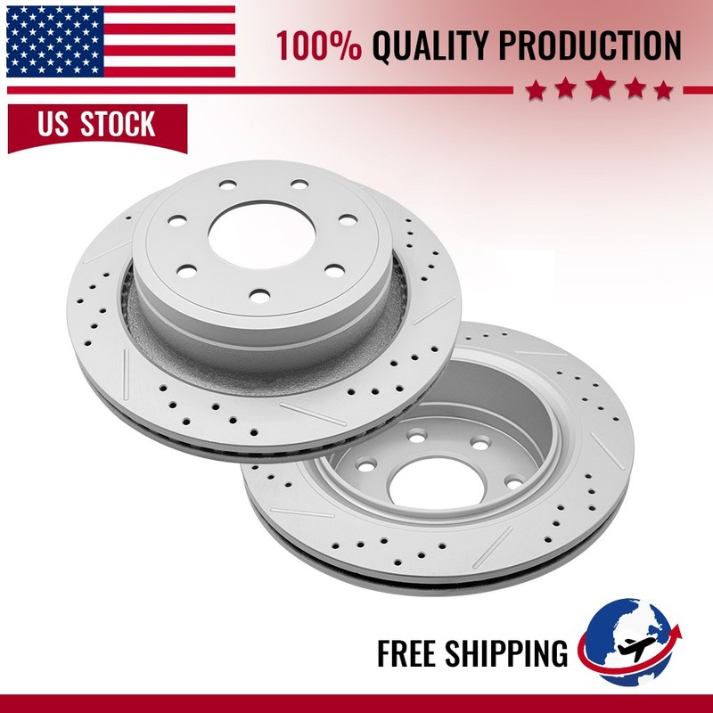 13.70 inch Rear Drilled Disc Brake Rotors for Ford F-150 2012 2013 2014 7 Lug