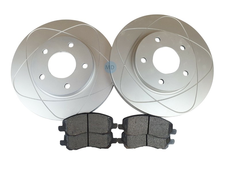 2 Rear Disc Brake Rotors & Ceramic Brake Pads For Chrysler, Mitsubishi, Dodge