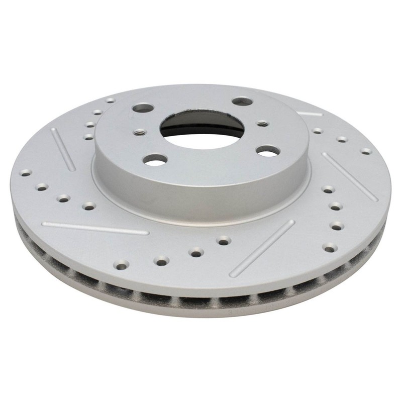 Front Brake Rotors Drilled & Slotted Pair Set For 93-02 Toyota Corolla Prizm gallery