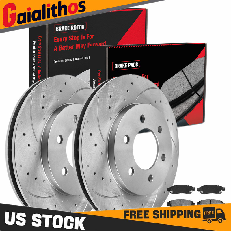 Rear Brake Rotors & Ceramic Pads For Chevrolet Traverse GMC Acadia Buick Enclave