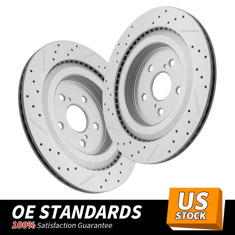 338mm Rear Drilled Disc Brake Rotors for Toyota Highlander Lexus RX350 RX350h