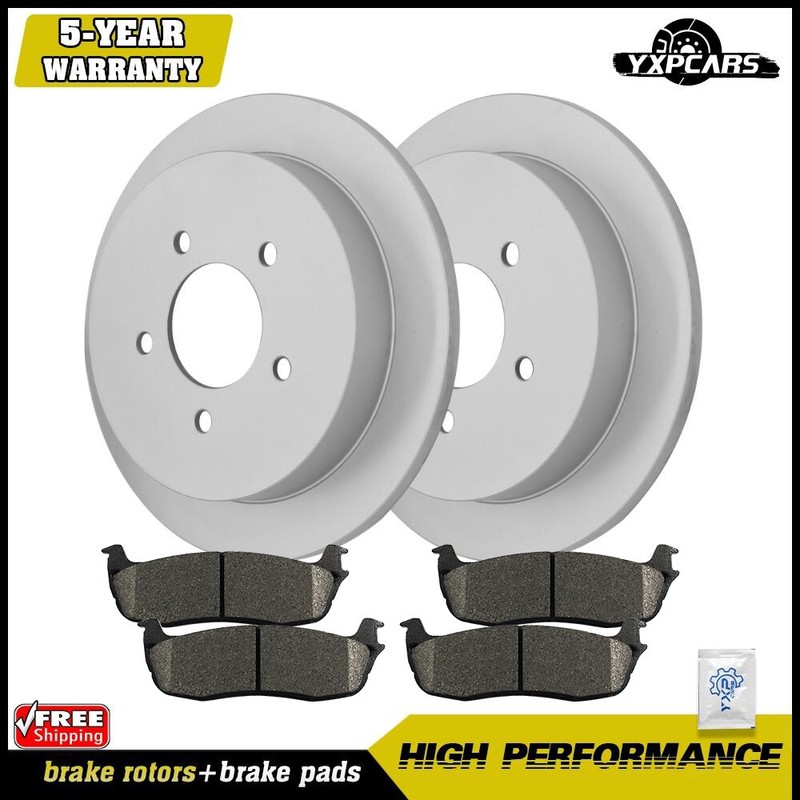 REAR Disc Brake Rotors & Ceramic Brake Pads for Ford F-150 Expedition Navigator