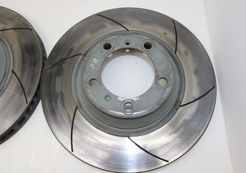 2007-2013 Porsche 911 Sebro Front Slotted Rotor Pair 909355C/909356C gallery