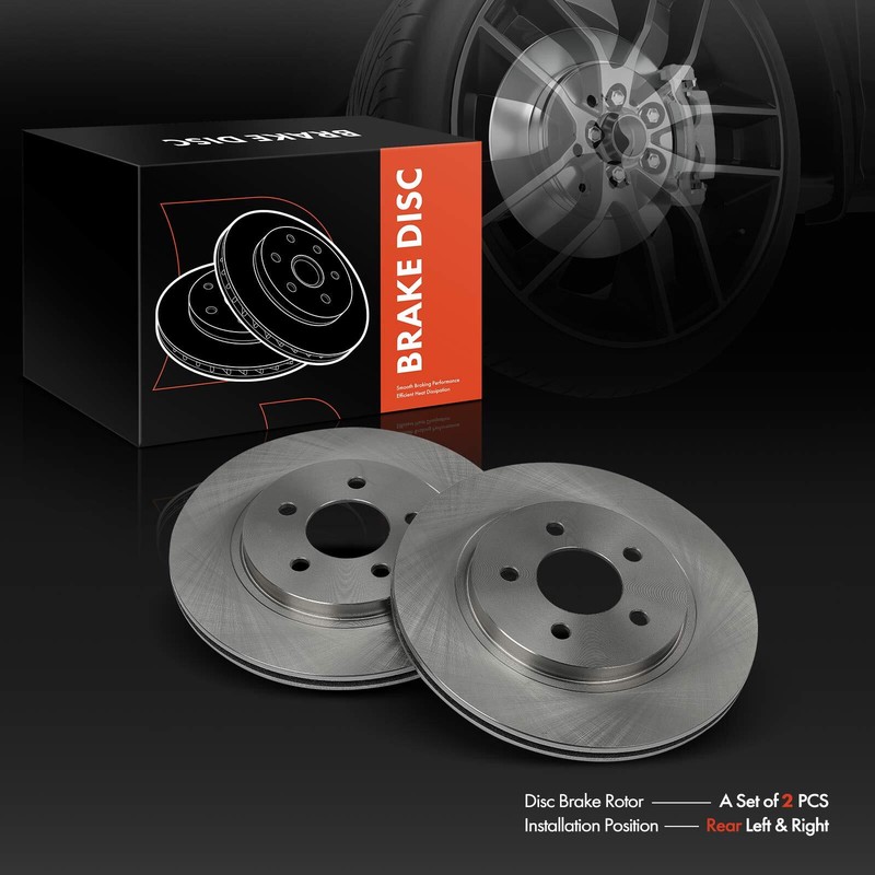 2Pcs 300mm Rear Side Disc Brake Rotors for Ford Mustang 2005 2006-2014 BR5413101 gallery