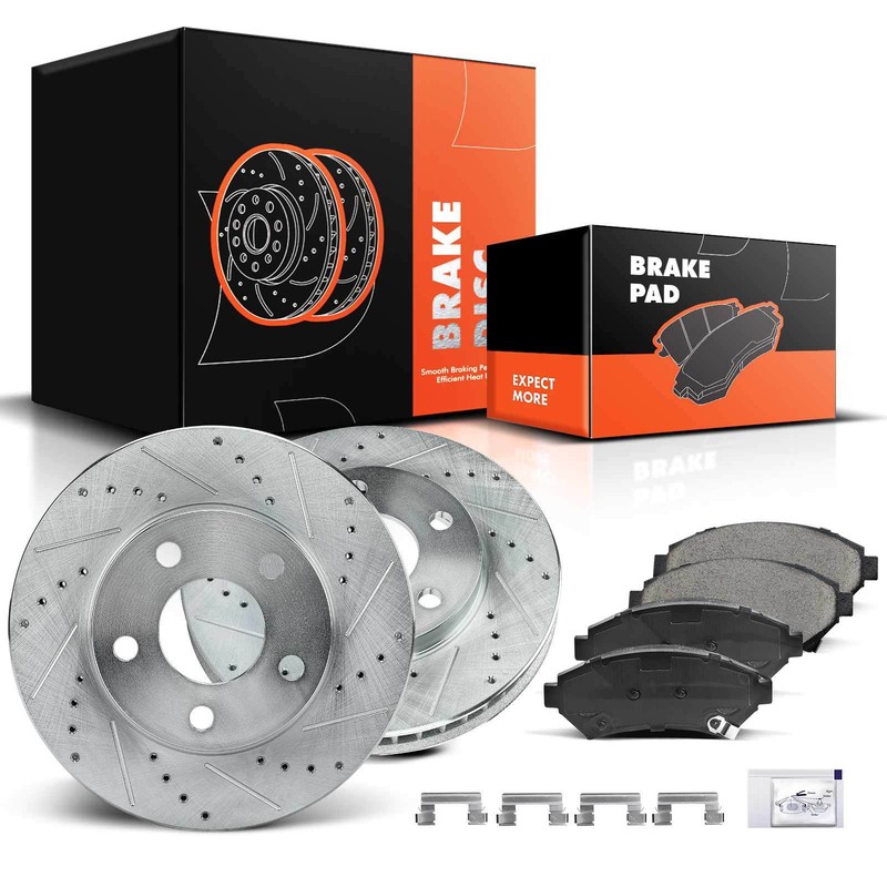Front Drilled Rotors & Brake Pads for Buick Century LeSabre Regal Chevy Pontiac