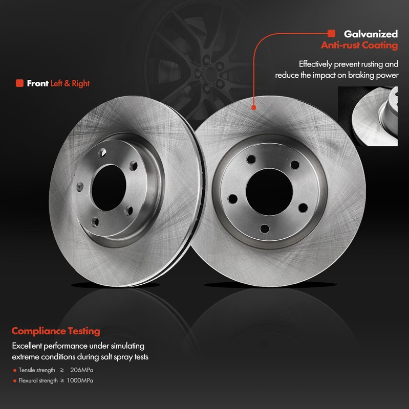 Disc Brake Rotors & Ceramic Brake Pads for Mazda 3 2004-2013 5 2.3L 2.5L Front gallery