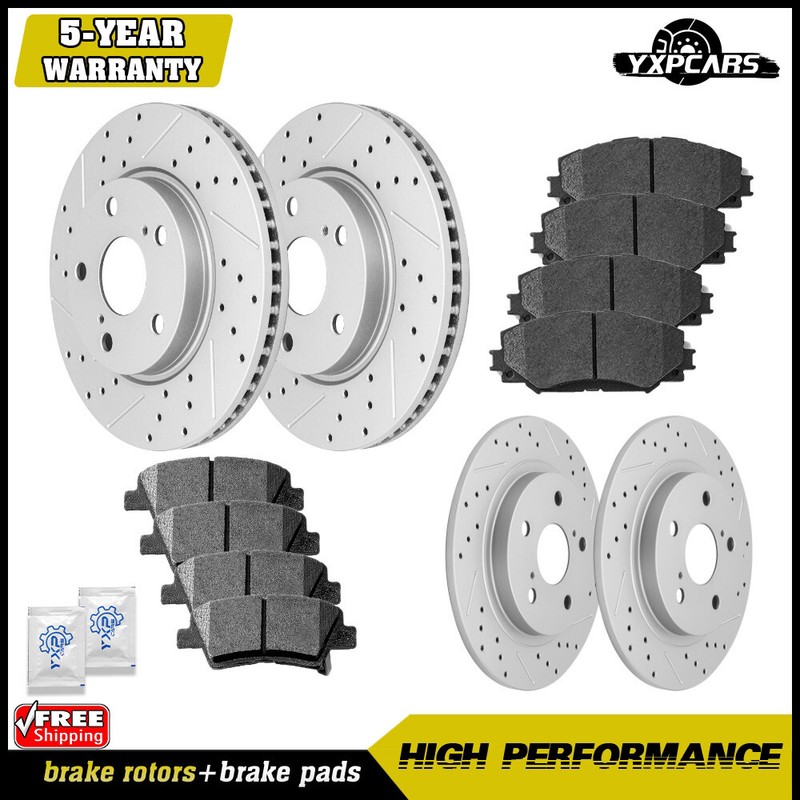 Front & Rear Disc Rotors + Ceramic Brake Pads for 2008 2009 2010 – 2015 Scion XB