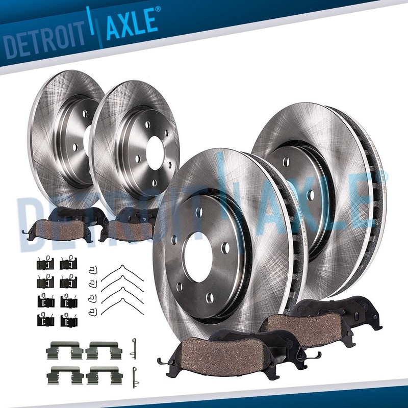 Front & Rear Brake Rotors + Ceramic Brake Pads for 2008 – 2014 Toyota Highlander