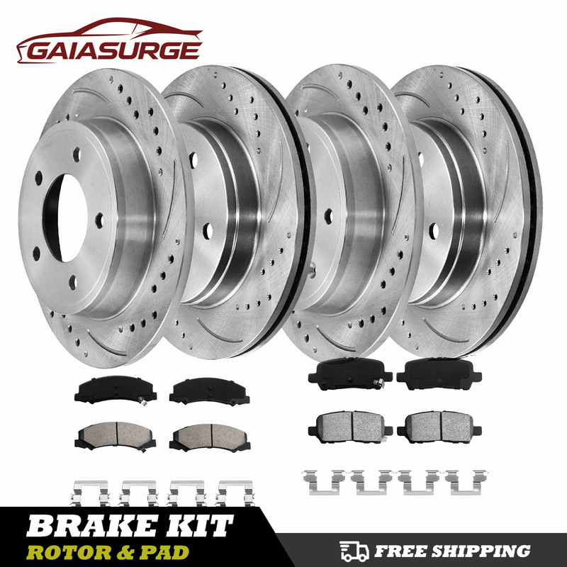 11.93″ Front 10.63″ Rear Disc Brake Rotors Brake Pad for 2011-2013 Chevy Impala