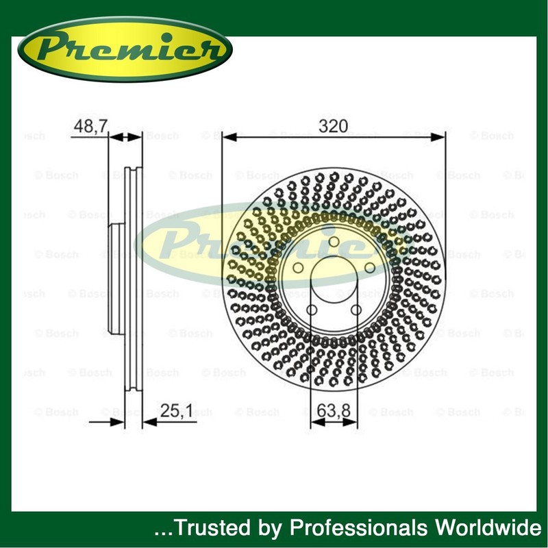 Premier Front Brake Disc Fits Volvo V40 2012-2019 #1 31341644 31400818
