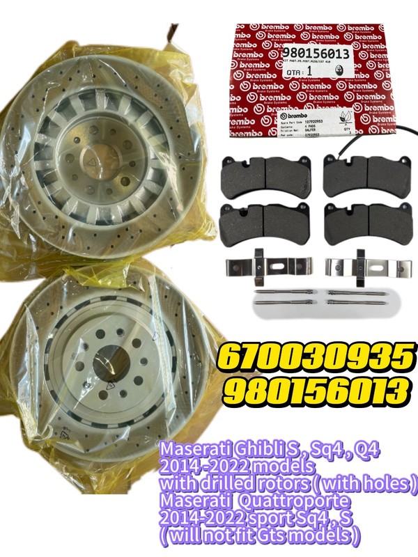 GEN OEM 2014-2022 Maserati Ghibli 3.0L/2.0L front brake pad& drilled rotor 360MM
