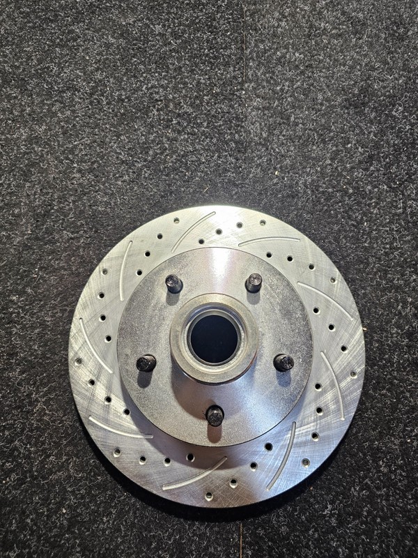 Disc Brake Rotor Cross-drilled Vented BR55ZDC-5516L, Zinc Plated, Cast Iron gallery