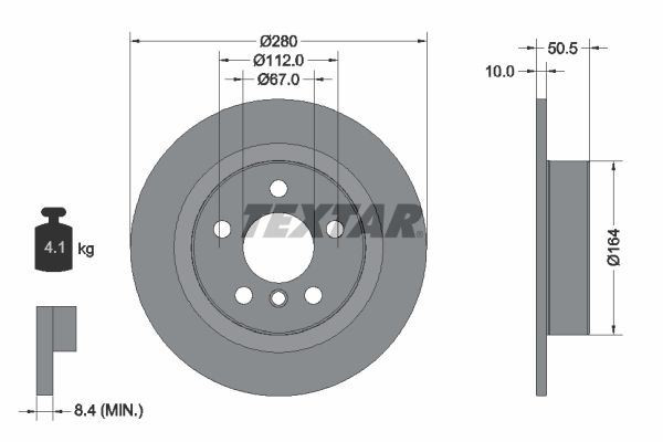 TEXTAR Brake Discs Rotors & Pads Rear Braking Service Set Fits BMW Mini gallery