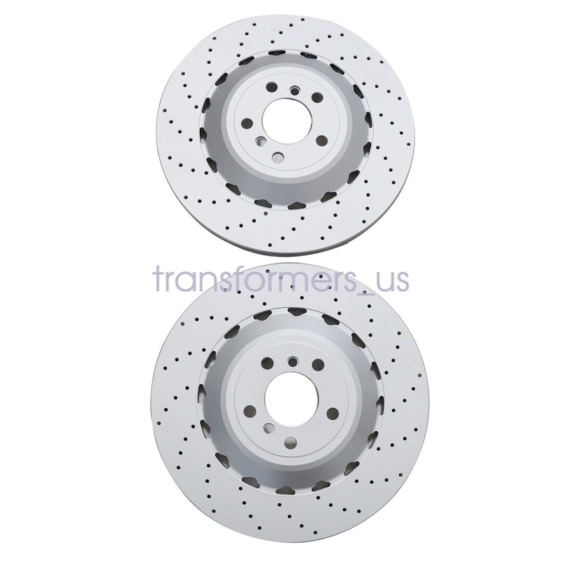 For BMW F06 F10 F13 M5 Pair Set Rear Vented & Drilled Disc Brake Rotors gallery
