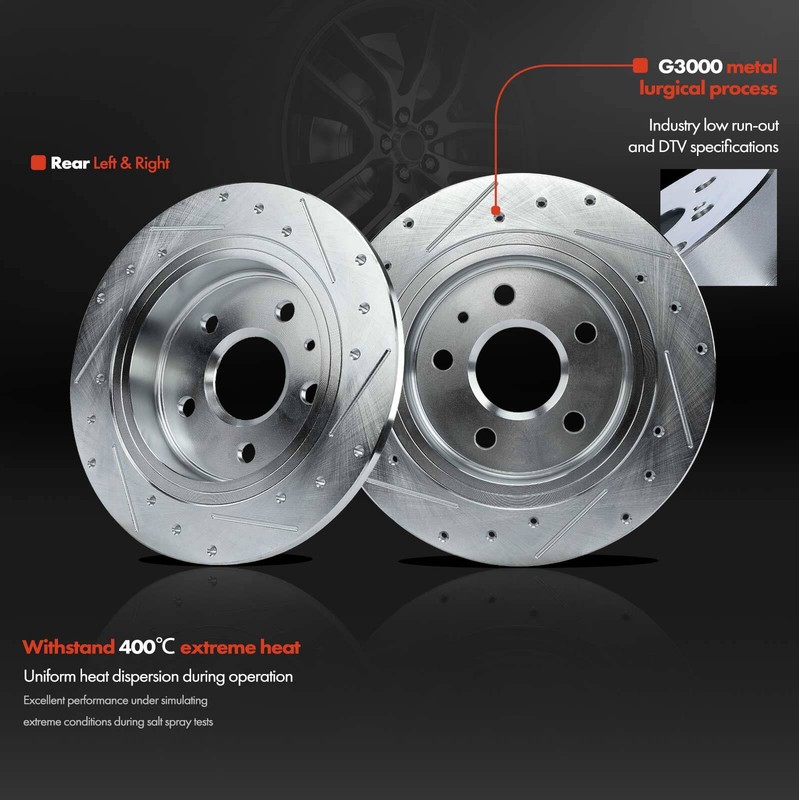 New Rear Side Drilled Brake Rotors for Buick LaCrosse 2012-2016 Regal 2011-2017 gallery
