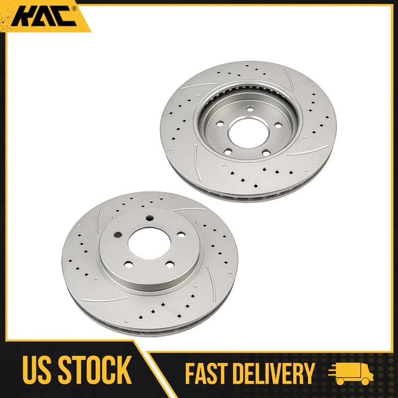 2 PC 303mm Front Drilled and Slotted Rotor For 2008-2011 Mercury Mariner 54123