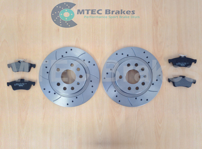 Vectra C 279mm Rear Solid Pierced Ribbed Brake Discs + Pads