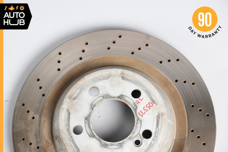 07-12 Mercedes R230 SL550 Rear Brake Rotors Disc Left and Right Set OEM 66k gallery