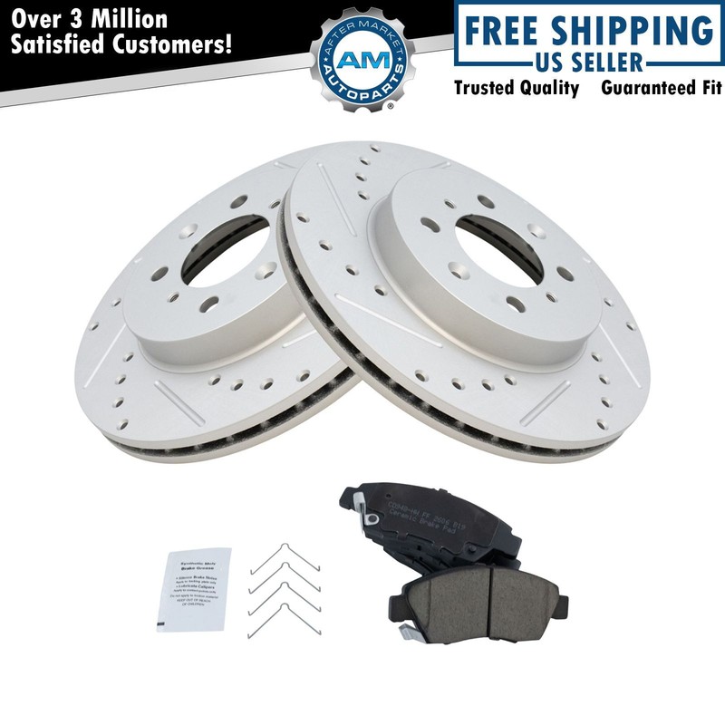 Front Premium Posi Ceramic Brake Pad & Performance Rotor Kit for Honda