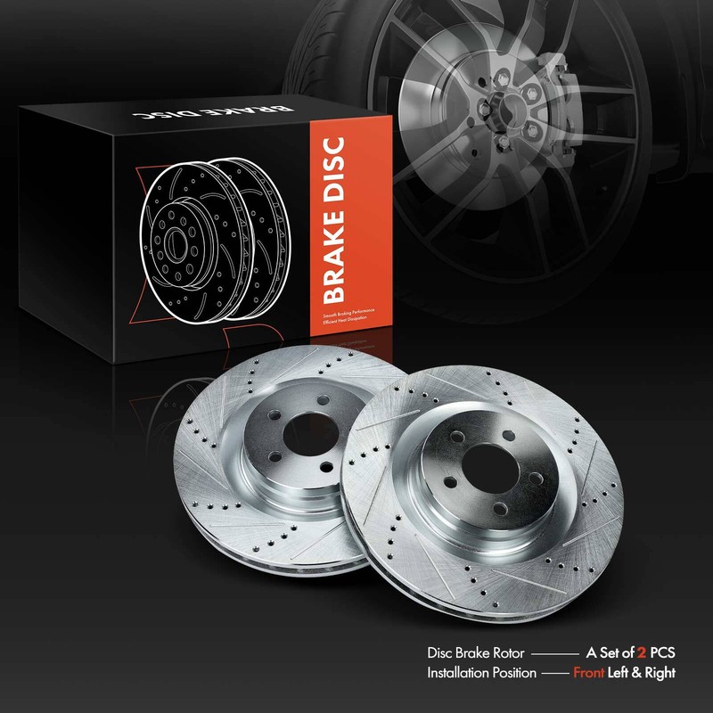 2Pcs Front Drilled Brake Rotor for Chrysler 300 Dodge Challenger Charger Magnum gallery