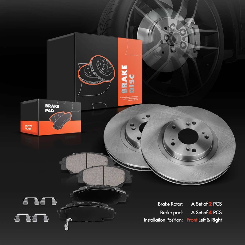 Front Disc Brake Rotor & Ceramic Brake Pad for Honda Civic 06-11 Acura CSX 07-10 gallery