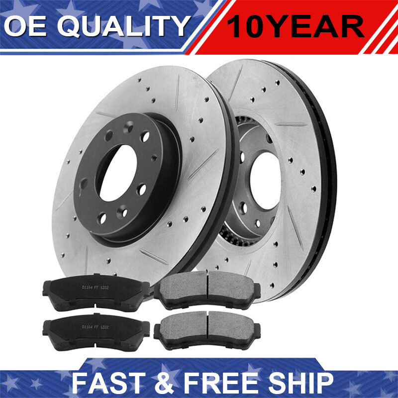 Front Brake Rotors Ceramic Brake Pads for Mazda 6 2006-2013 Lincoln MKZ 2007-12