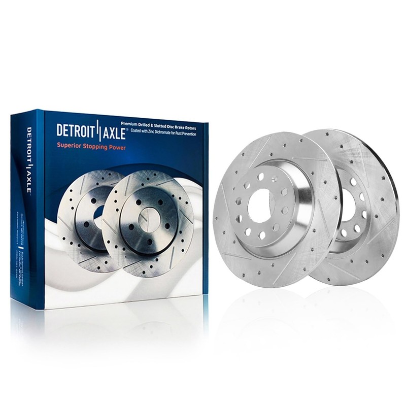 Front Rear Drilled Rotors Brake Pads for 2022-24 Audi Q3 Volkswagen Jetta Tiguan gallery