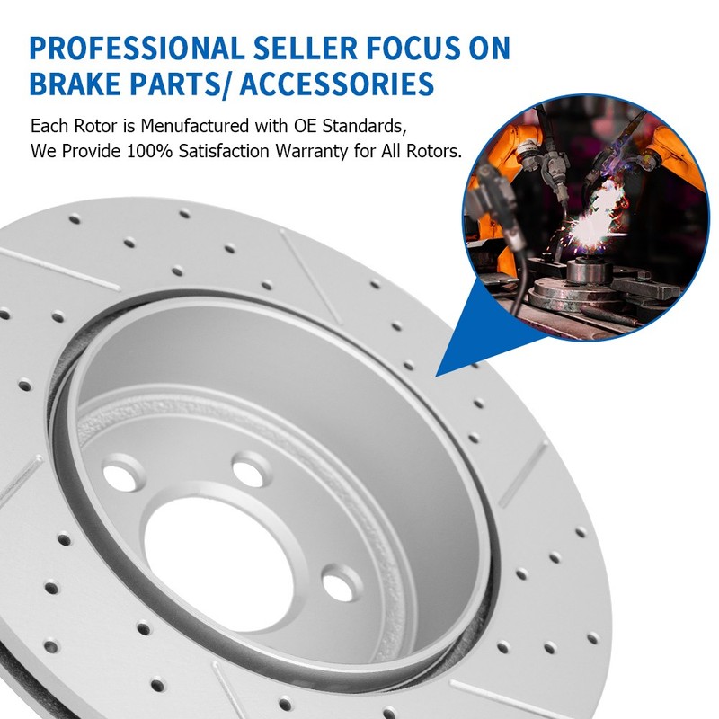 Front & Rear Drilled Brake Rotors for BMW 320i xDrive 330i xDrive 430i xDrive gallery