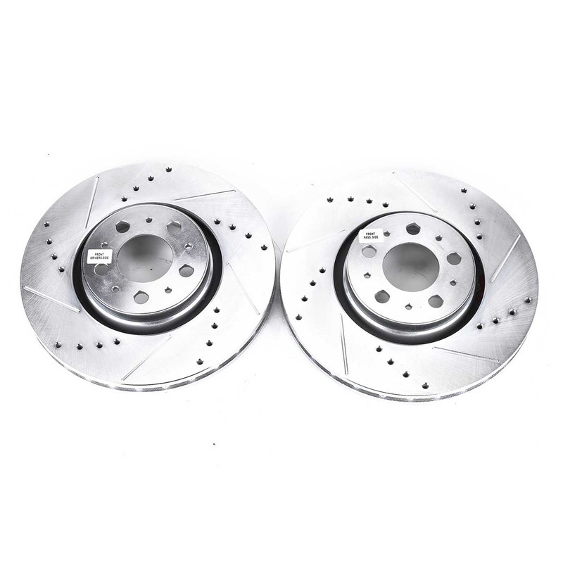 PowerStop Evolution Drilled Slotted Rotors Pair Front For Volvo V70