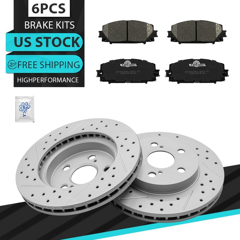 10.04 inch Front Drilled Brake Rotors Pads for Toyota Prius Prime AWD-e Corolla