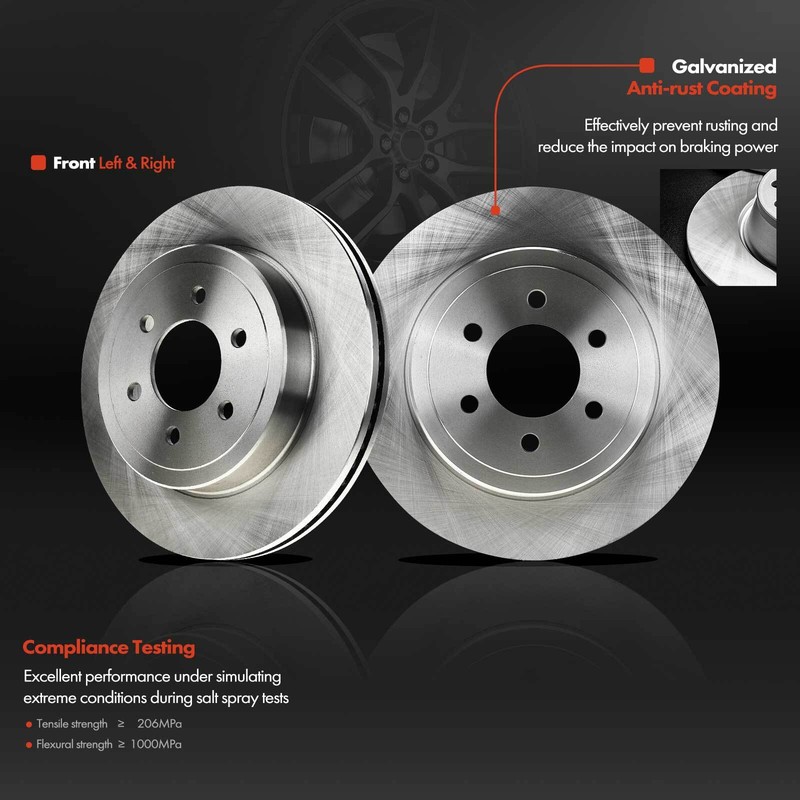 Front Disc Brake Rotor & Pad + Hub Bearing for Dodge Dakota 03-04 RWD 2Wheel ABS gallery