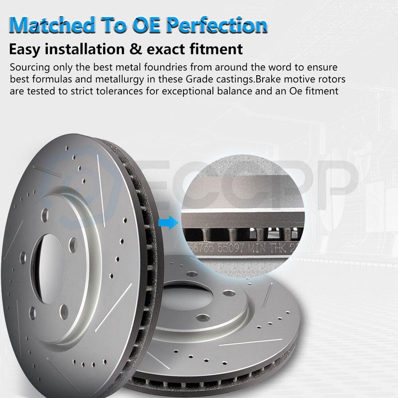 Front Brake Discs Rotors For 1995-2001 Audi A6 1998-2005 Volkswagen Passat gallery