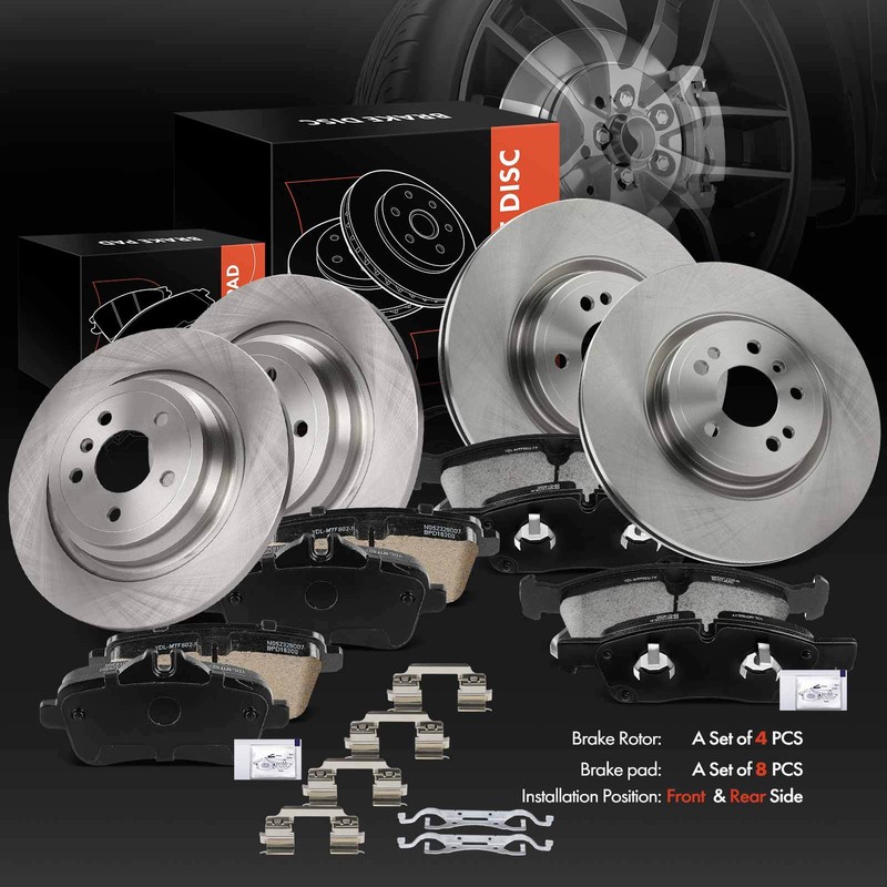 Front & Rear Disc Brake Rotors & Ceramic Brake Pads for Mercedes-Benz ML250 2015 gallery
