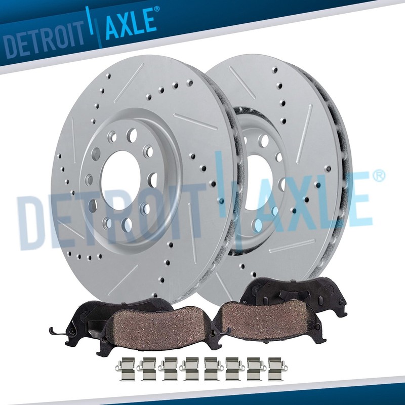 Front Drilled Rotors Brake Pads for 2018-2023 Jeep Wrangler BR2 & BR6 Brake Code