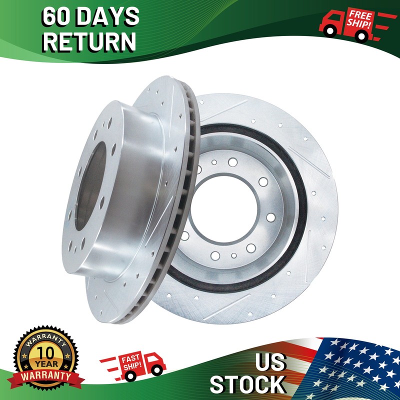 Rear Drilled Brake Rotors for Suburban 3500HD Chevy Silverado GMC Sierra 2500HD