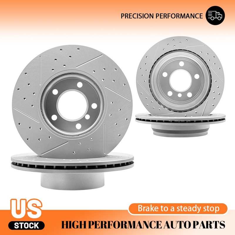 312mm Front + 300mm Rear Drilled Brake Rotors for BMW 320i 328d 428i 430i xDrive