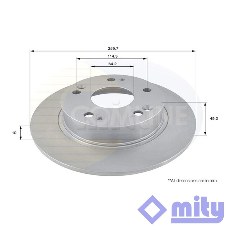Fits Honda Accord 2002-2008 2.0 2.2 TDi 2.4 3.0 Brake Disc Rear Mity #1